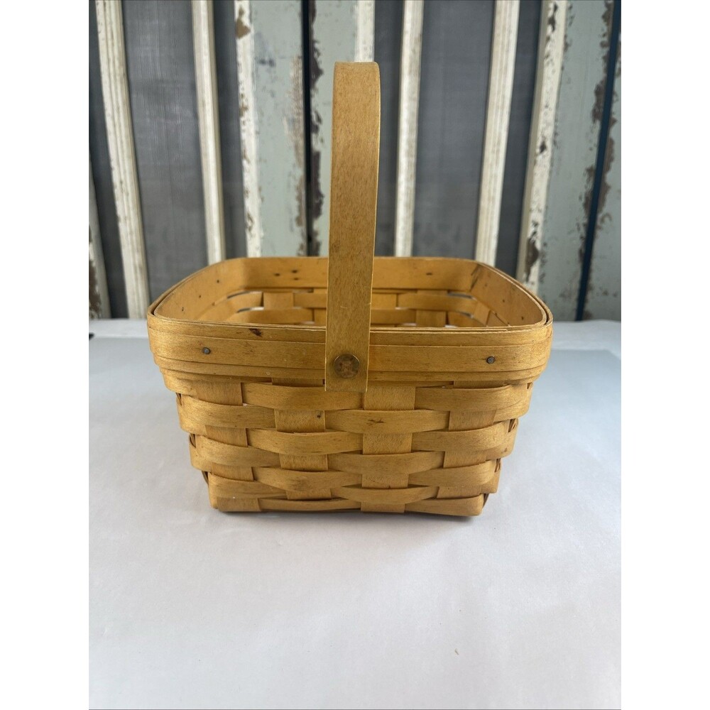 Vintage Longaberger 2002 Medium Market Square Basket Swing Handle 9x9x5 USA